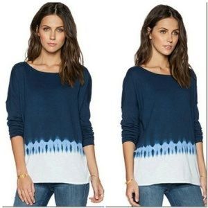 Lightweight Vince sweater in blue tie dye print
